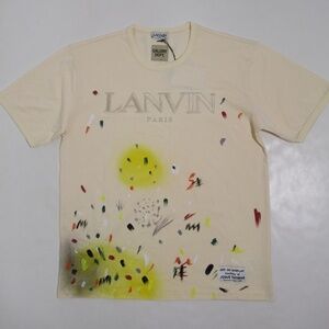 Gallery Dept x Lanvin Relaxed Hand Painted Washed T.shirt Yellow Multi Size M